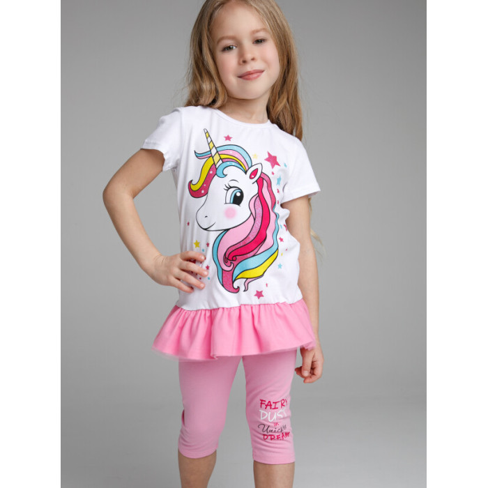 Комплекты детской одежды Playtoday Комплект для девочек Sweet dreams kids girls (футболка, бриджи) 12322214