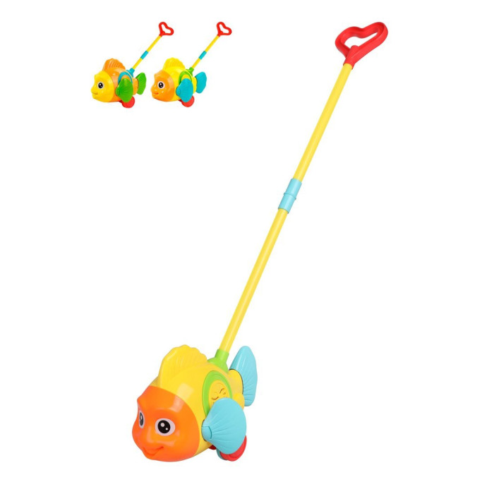 Каталка-игрушка Наша Игрушка с ручкой Рыбка