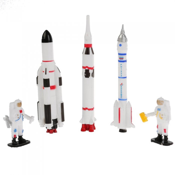 Технопарк Набор моделей Космическая экспедиция: 3 ракеты, 2 космонавта 1089142-R - фото 1