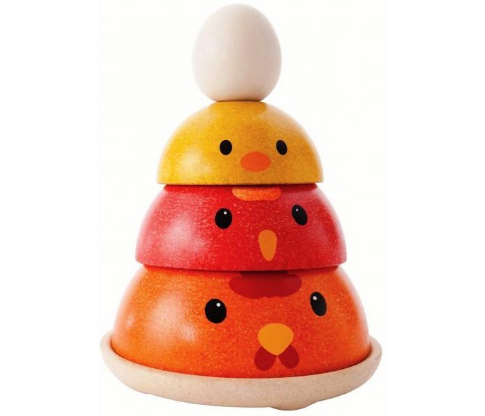 Деревянные игрушки Plan Toys Сортер Куриное гнездо развивающая пирамидка забавные чашечки 9 элементов