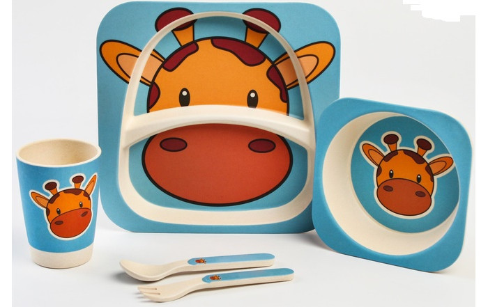 

Крошка Я Набор бамбуковой посуды Жирафик (5 предметов), Набор бамбуковой посуды Жирафик (5 предметов)