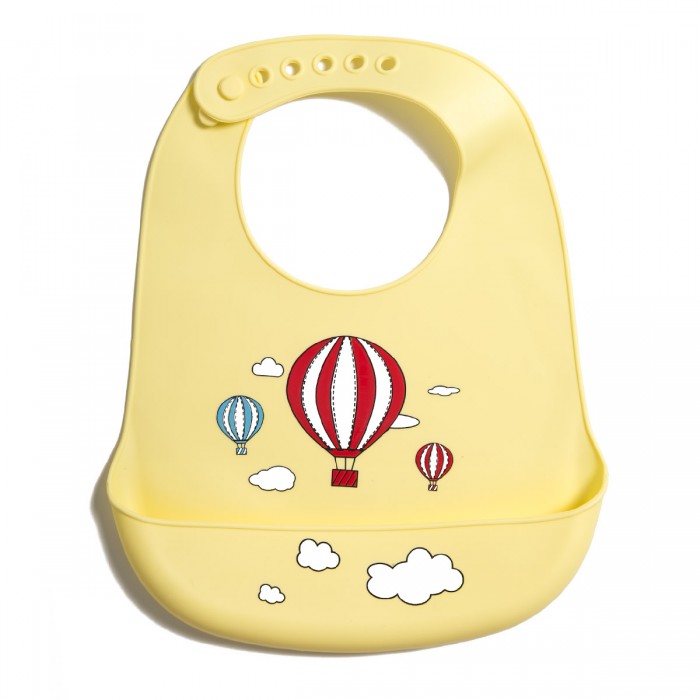Нагрудник Baby Nice (ОТК) силиконовый с кармашком Воздушные шары