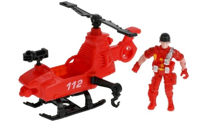 Игровые фигурки Играем вместе Набор пожарных с вертолетом