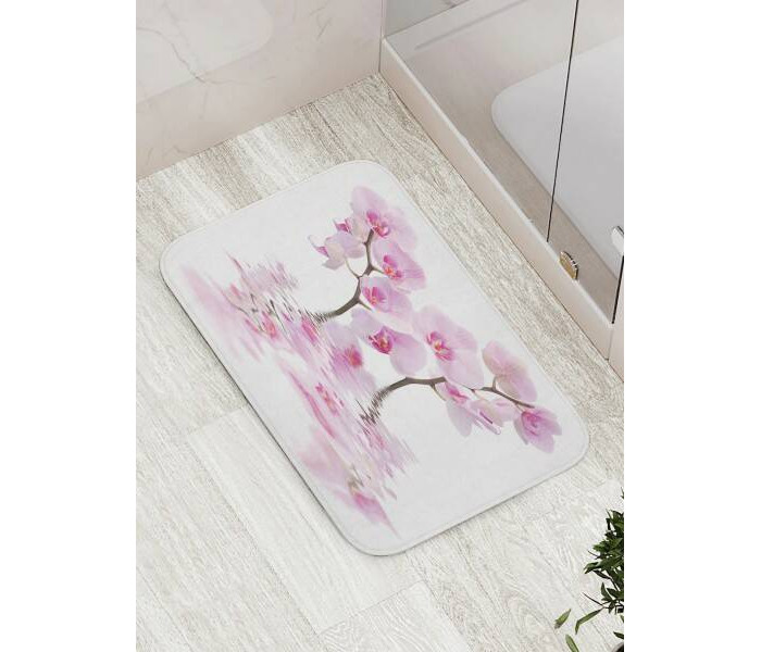  JoyArty Коврик для ванной комнаты и туалета противоскользящий Плавучие цветы 52х77 см