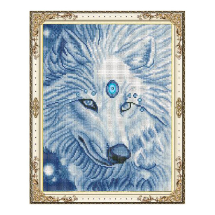 Рыжий кот Алмазная мозаика Белый волк 50х40 см
