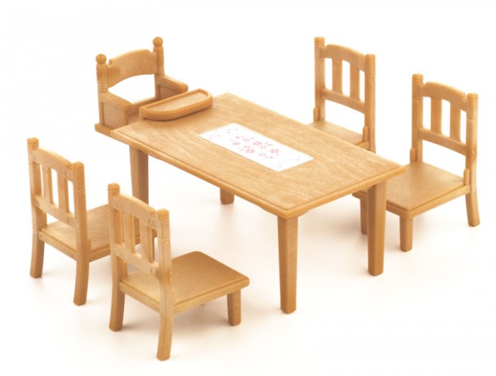 Кукольные домики и мебель Sylvanian Families Игровой набор Обеденный стол с 5 стульями цена и фото