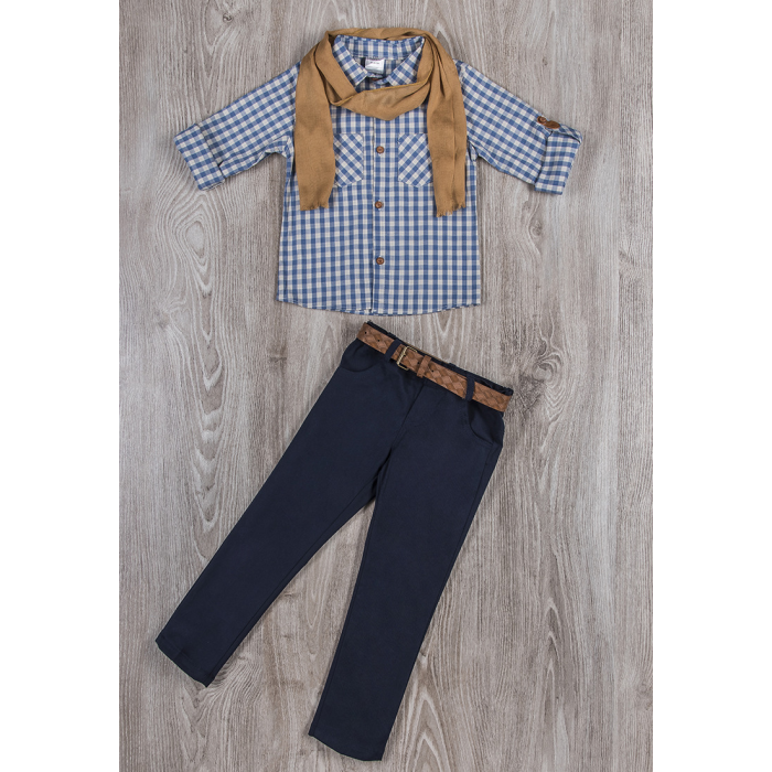 Комплекты детской одежды Cascatto Комплект для мальчика (рубашка, брюки, пояс, шарф) G-KOMM18