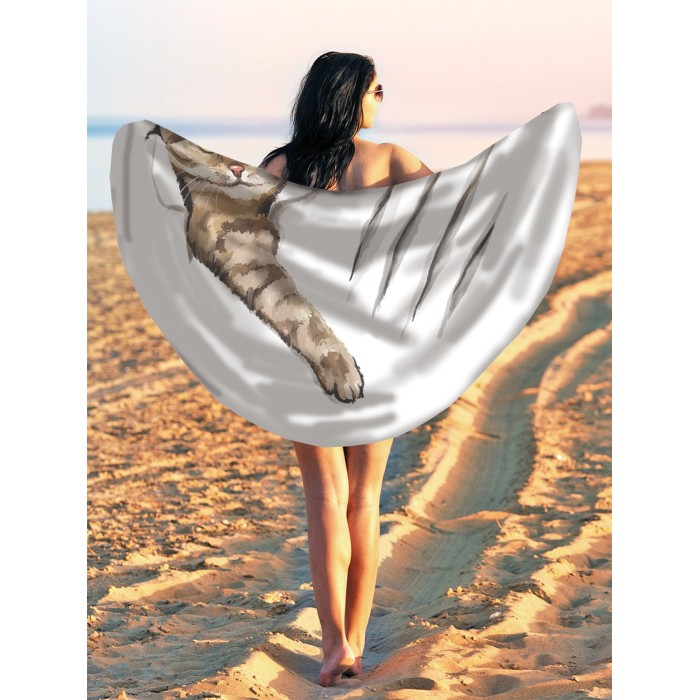 JoyArty Парео и Пляжный коврик Озорной кот 150 см