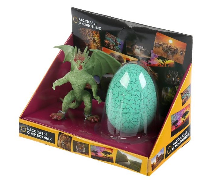 игрушка пластизоль играем вместе песочный дракон 10см с яйцом Игровые фигурки Играем вместе Зелёный дракон с яйцом