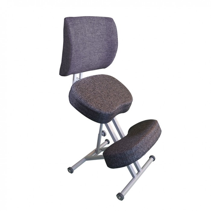 цена Кресла и стулья Олимп Коленный стул со спинкой и повышенной мягкостью СК2-2 (серый корпус)