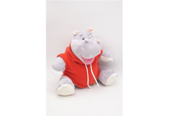 фото Мягкая игрушка unaky soft toy бегемот кромби в красной толстовке 22 см