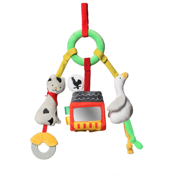 Подвесная игрушка BabyOno развивающая On The Farm развивающая игрушка жирафики пищалка с силиконовым прорезывателем енот