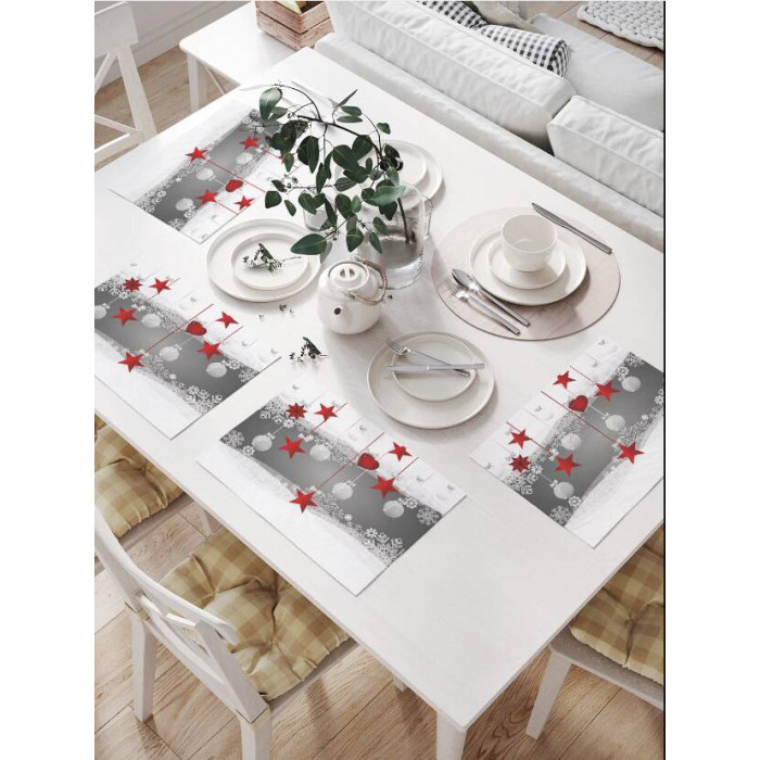 

JoyArty Комплект тканевых салфеток Снежный праздник 46x32 см 4 шт., Комплект тканевых салфеток Снежный праздник 46x32 см 4 шт.