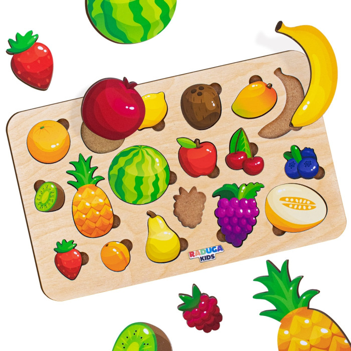 Пазлы Raduga Kids Развивающая рамка-вкладыш Фрукты сортеры raduga kids развивающая игра сундучок фрукты овощи