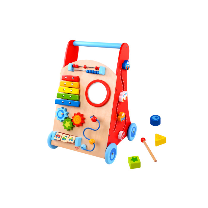Ходунки Tooky Toy Развивающая игрушка деревянная игрушка каталка лабиринт яркие цвета 23х17х17см