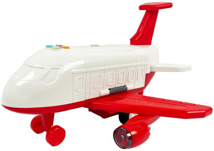 Sharktoys Игровой набор Грузовой самолет с 4 пожарными машинками и дорожными знаками