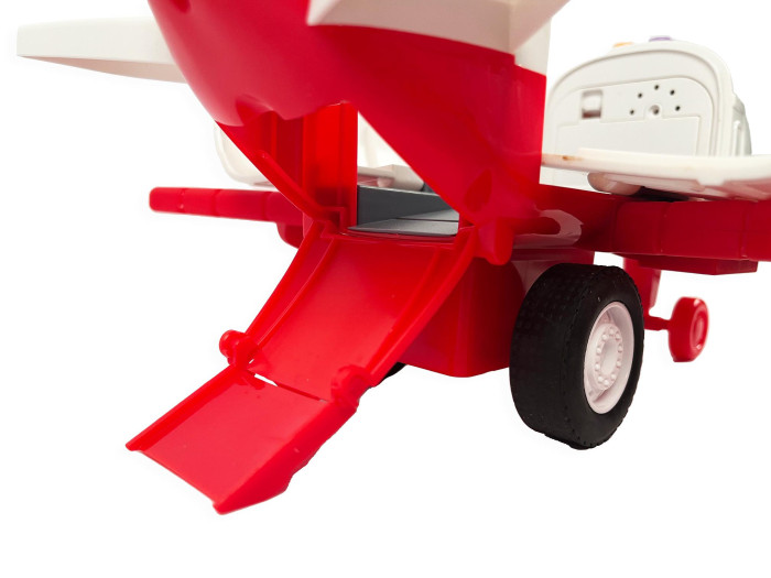 Sharktoys Игровой набор Грузовой самолет с 4 пожарными машинками и дорожными знаками