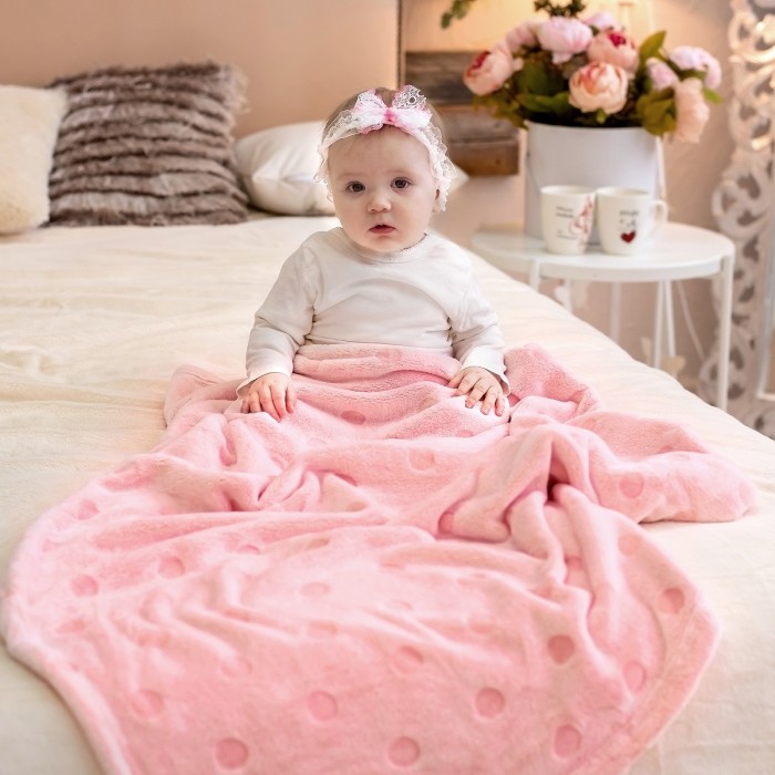 фото Baby nice (отк) покрывало micro velur горох 150х200 см