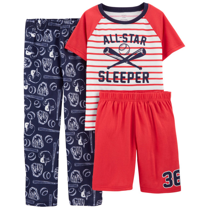 Carter's Пижама для мальчика Бейсбол 3K491010, размер 128