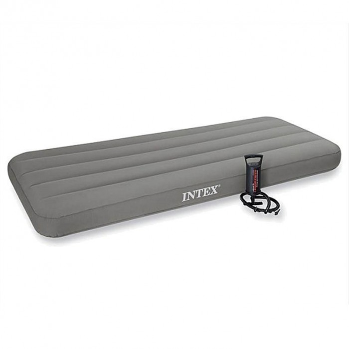 Intex Матрас-кровать с ручным насосом 191х76х18 см intex надувная кровать prime comfort