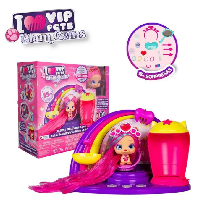 Игровые наборы IMC toys Игровой набор IMC Toys VIP Pets Салон красоты Фабио и Фабии GLAM GEMS