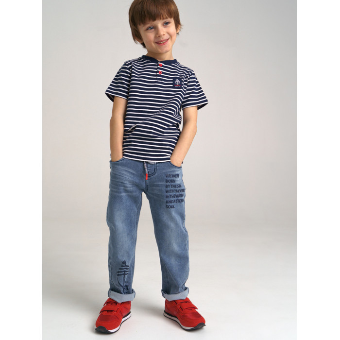 Playtoday Брюки джинсовые для мальчика 12212175 джинсовые шорты comfort с принтом для мальчика р 86