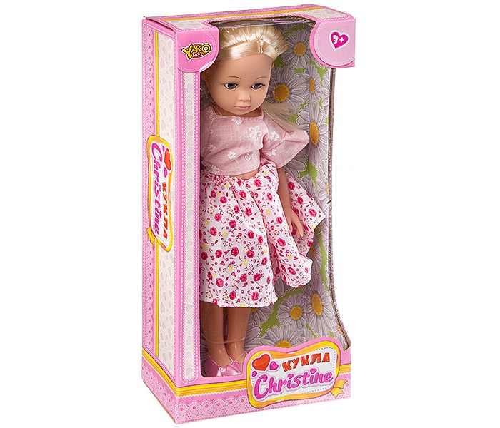 Yako Кукла Cristine 35 см Д93855 кукла с коляской и кроваткой дочки матери аксессуары подвижная звук 29 см