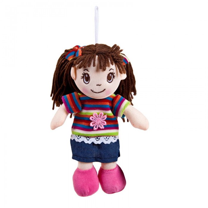

Мягкая игрушка ABtoys Кукла платье в полоску 20 см, Кукла платье в полоску 20 см
