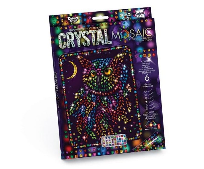 Danko Toys Набор креативного творчества Crystal Mosaic Сова набор для творчества danko toys diamond mosaic иисус христос малый