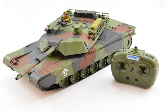 цена Радиоуправляемые игрушки Hobby Engine Танк на радиоуправлении M1A1 Abrams 63.5 см