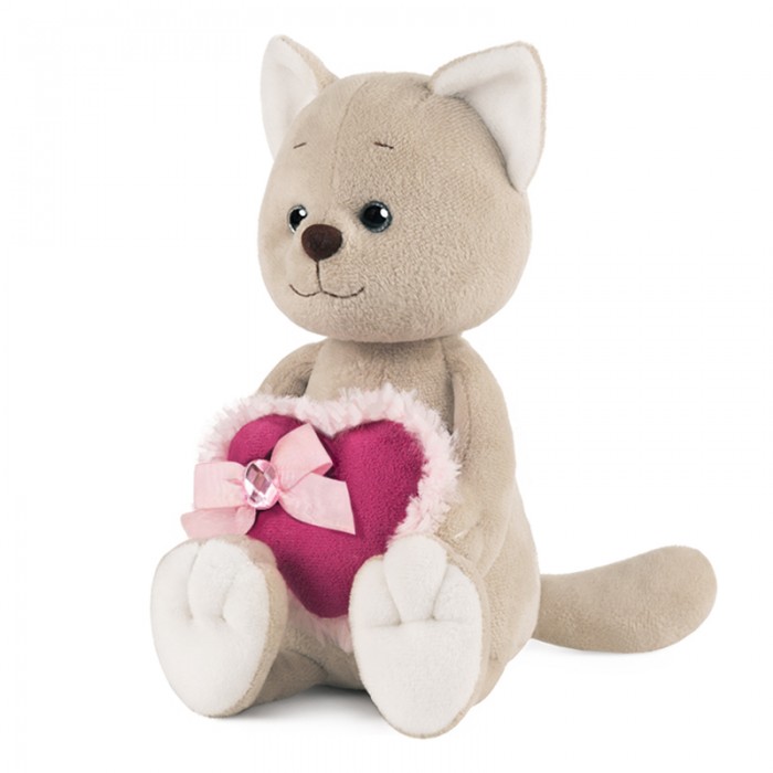Мягкая игрушка Maxitoys Luxury Romantic Toys Club Романтичный Котик с розовым сердечком 25 см MT-GU022020-1-25