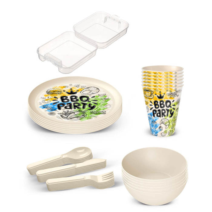 Посуда и инвентарь ND Play Набор для пикника с декором 37 предметов на 6 персон набор посуды для пикника sparkplast на 6 персон 25 предметов салатовый цвет
