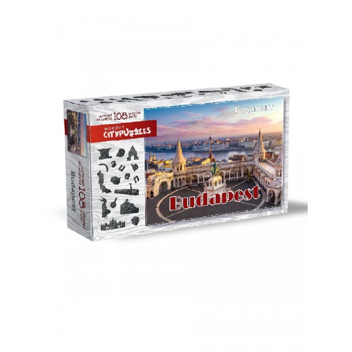 Деревянные игрушки Нескучные Игры Фигурный пазл Citypuzzles - Будапешт (108 деталей)