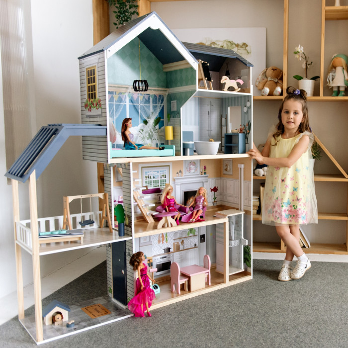 цена Кукольные домики и мебель Paremo Деревянный кукольный домик Мэделин Авенью с мебелью (28 предметов)