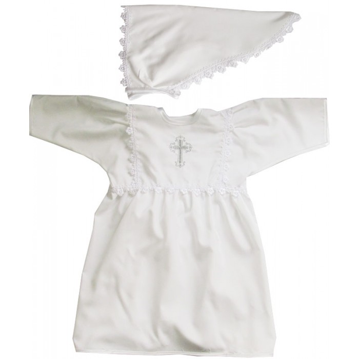 Папитто Крестильное платье для девочки с косынкой 1204 - фото 1