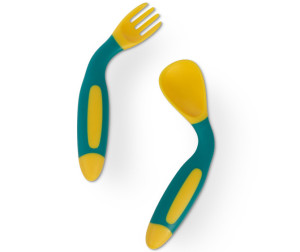  Baboo Ложка и вилка с гибкой ручкой 6 мес+ - Желтый/Зеленый
