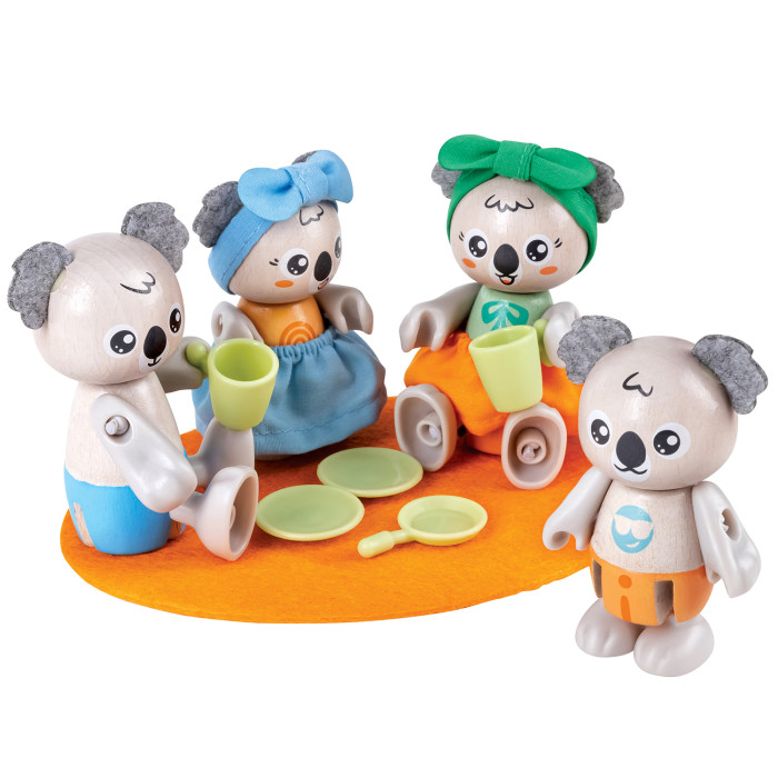 Игровые наборы Hape Игрушки фигурки животных Семья коал (4 предмета) игрушки фигурки животных семья коал 4 предмета