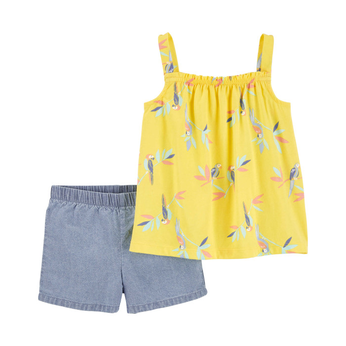Комплекты детской одежды Carter's Комплект для девочки (топ, шорты) 2 предмета 2N662910 цена и фото