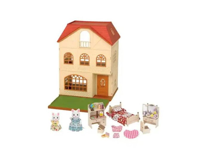Кукольные домики и мебель Sylvanian Families Трехэтажный дом подарочный набор подарочный набор уютный дом в коричневом цвете