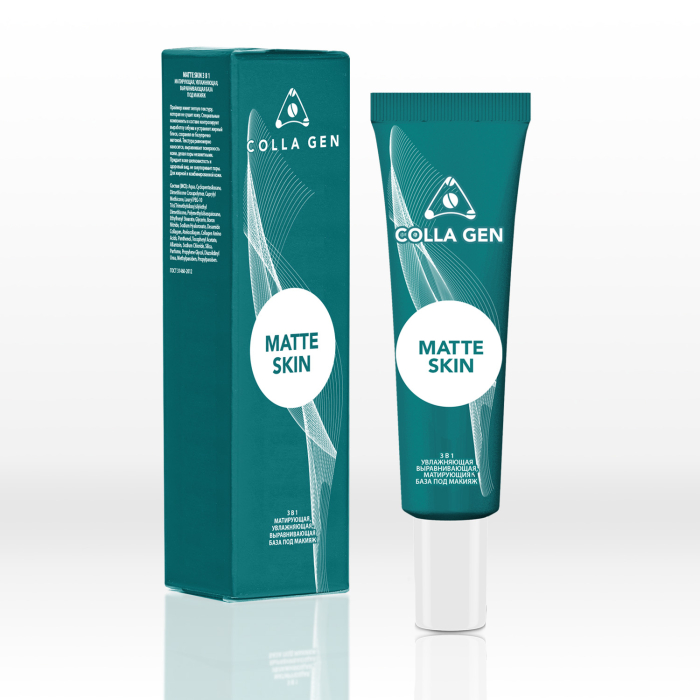 Colla Gen MATTE SKIN  3 в 1 Матирующая, увлажняющая, выравнивающая база под макияж(30 мл)