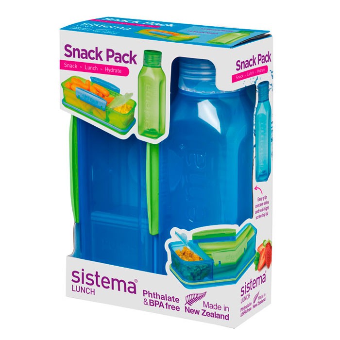 Контейнеры для еды Sistema Набор Snack: контейнер и бутылка 475 мл