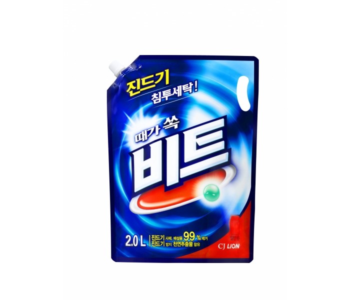 

CJ Lion Жидкое средство Beat для ручной и автоматической стирки мягкая упаковка 2000 мл, Жидкое средство Beat для ручной и автоматической стирки мягкая упаковка 2000 мл