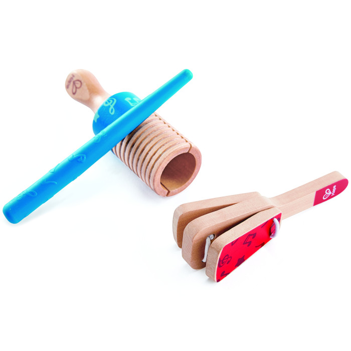 Музыкальный инструмент Hape набор для малышей Трещотка Дуо деревянная игрушка hape детский игровой набор музыкальных инструментов 4 в 1