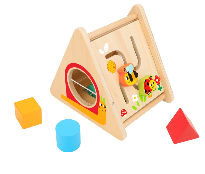 Деревянная игрушка Tooky Toy Игровой бизикуб Activity Triangle деревянная игрушка plan toys сортер доска с геометрическими фигурами