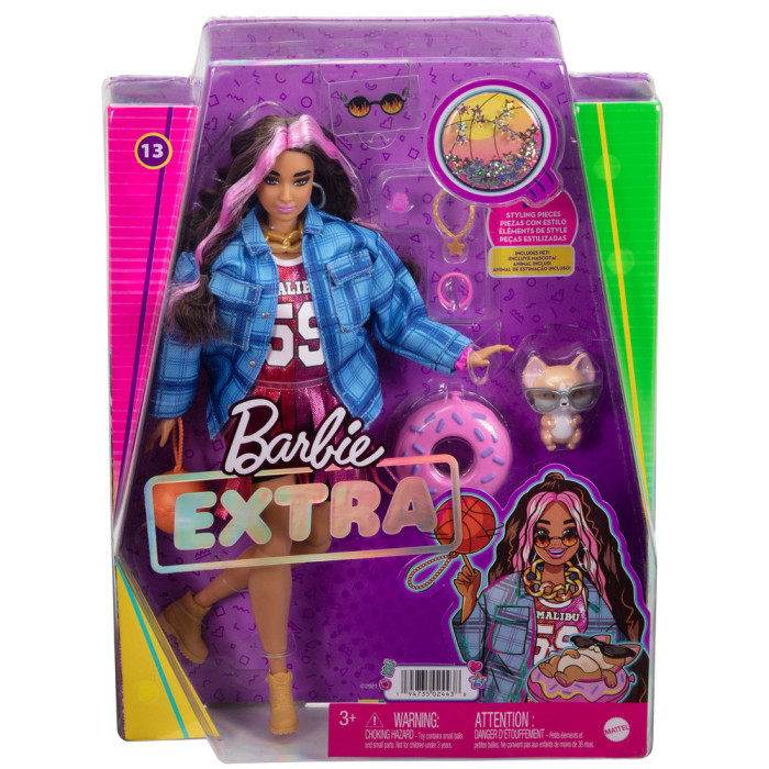 

Barbie Кукла Экстра в платье баскетбольный стиль, Кукла Экстра в платье баскетбольный стиль