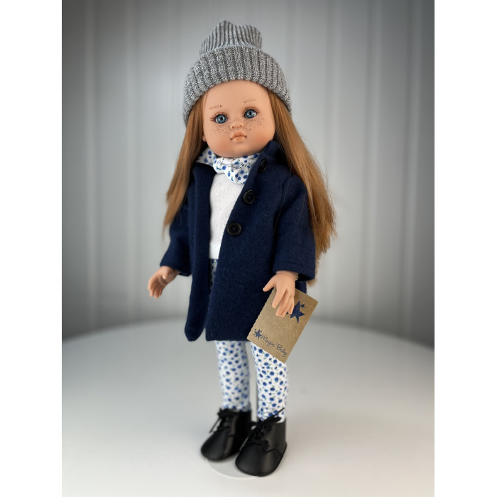 цена Куклы и одежда для кукол Lamagik S.L. Кукла Нэни в синем пальто и серой шапке 42 см