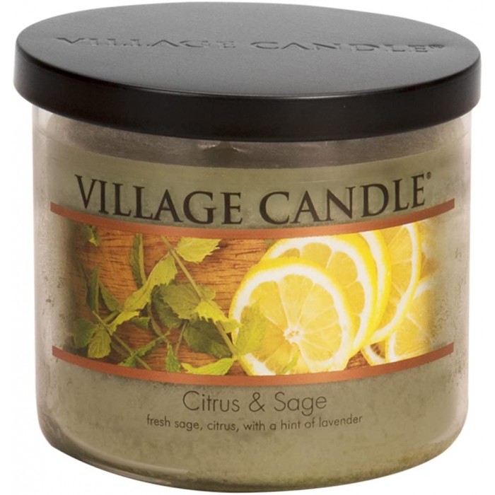 

Village Candle Ароматическая свеча Цитрус и Шалфей чаша, средняя, Ароматическая свеча Цитрус и Шалфей чаша, средняя