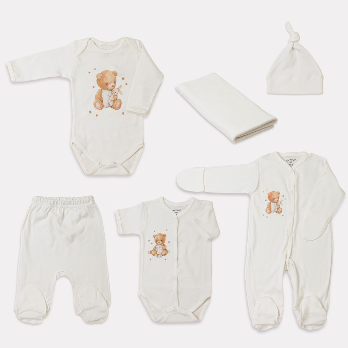 Комплекты детской одежды Топотушки Комплект Лучик (6 предметов) комбинезон медвежонок и боди в комплекте