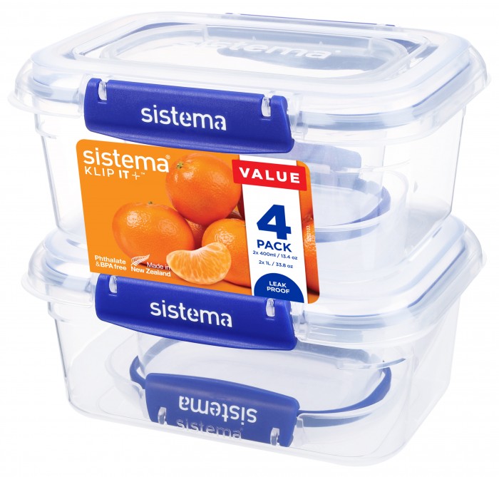 Контейнеры для еды Sistema Набор контейнеров 4 шт. контейнеры для еды sistema набор контейнеров двухсекционных 350 мл 3 шт