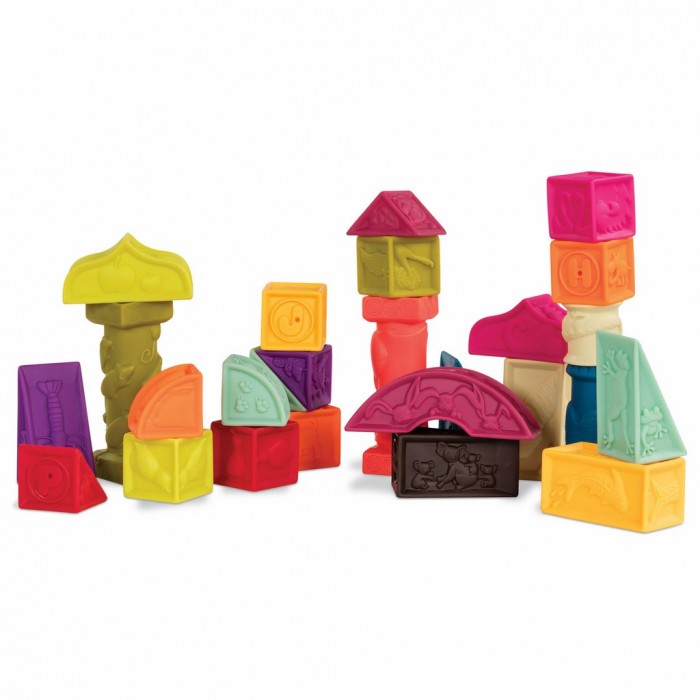 Развивающая игрушка B.Toys Конструктор мягкий Кубики и другие формы учим буквы готовимся к школе прямой и обратный счёт формы а